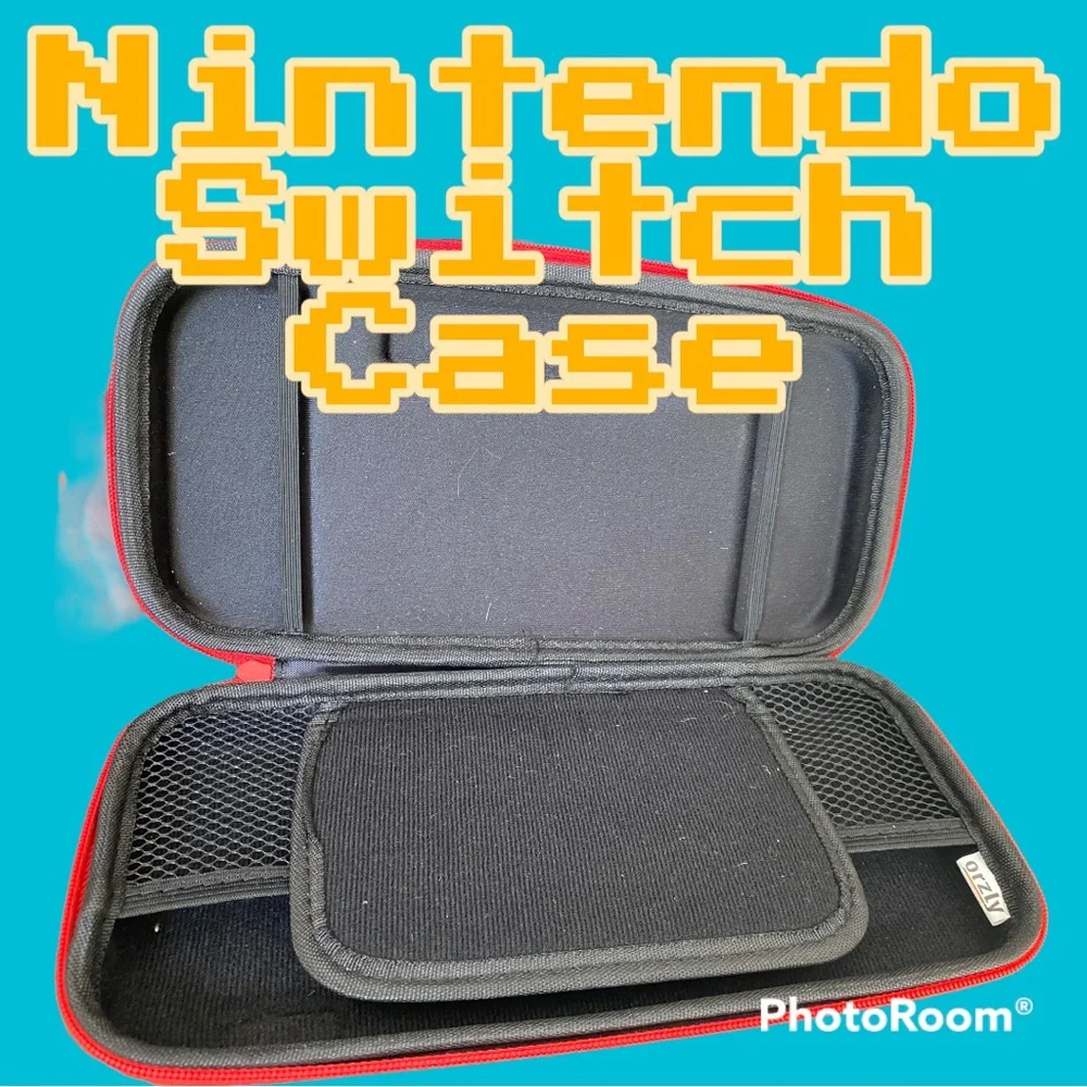 Pair of Orzly Carrying cases-Nintendo Switch Red & Blue Protective Travel Cases